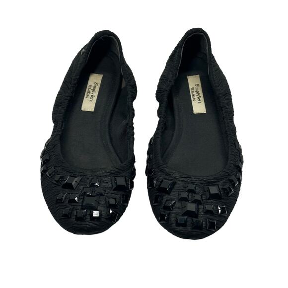 Simply Vera Wang Flats with black gems - Size 7.5 - Picture 1 of 8